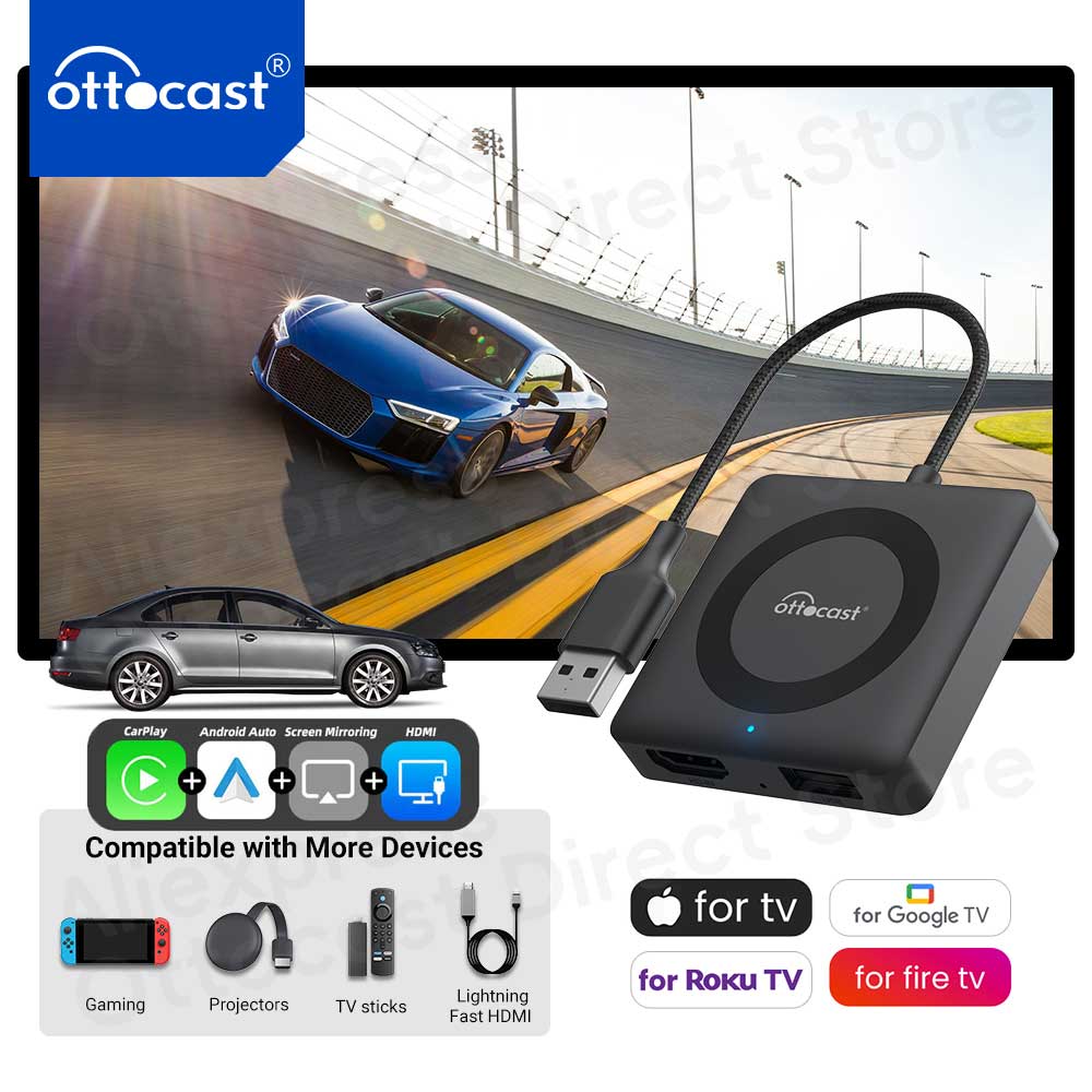 Smart Tv Stick - Ottocast-ワイヤレスCarplay Android Auto Adapter, TV Mate