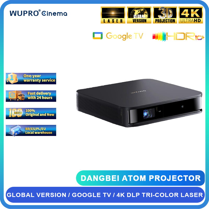Video Home Cinema - Dingbei-レーザープロジェクター,ポータブル,dolbyオーディオ,ビーマー,最初のGoogleテレビ,1200iso,Lumi,3D,alpd,1080p,dolly