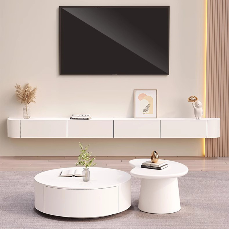 Home Cinema Furniture - 壁掛け式ラスティックテレビ台 モダン北欧風ビューティー トレンドテレビ台 プレミアムフレンチムーブル テレビ吊り下げ家具 リビングルーム用
