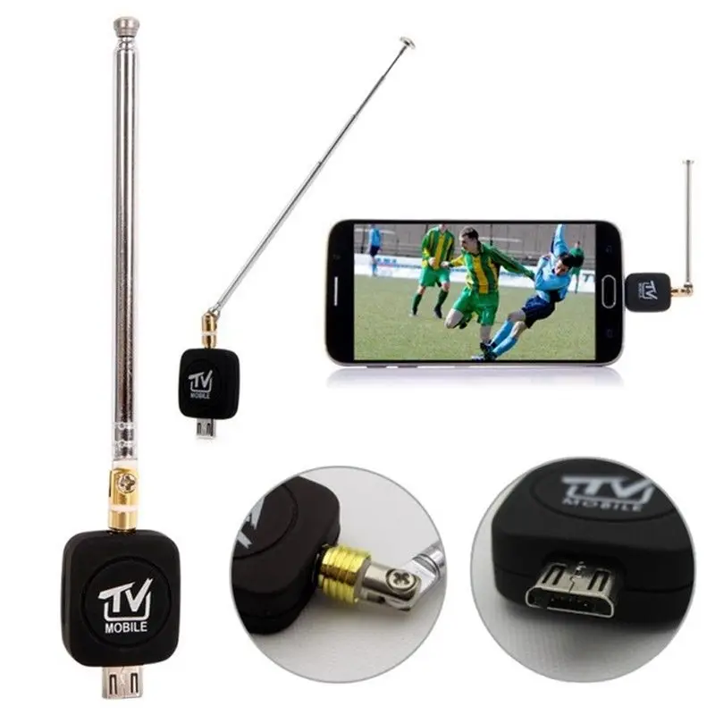 Smart Tv Stick - プロフェッショナルデジタル衛星受信機,Androidスマートフォン,マイクロUSB,dvb-t,テレビチューナー,ドングル,黒,hdtv