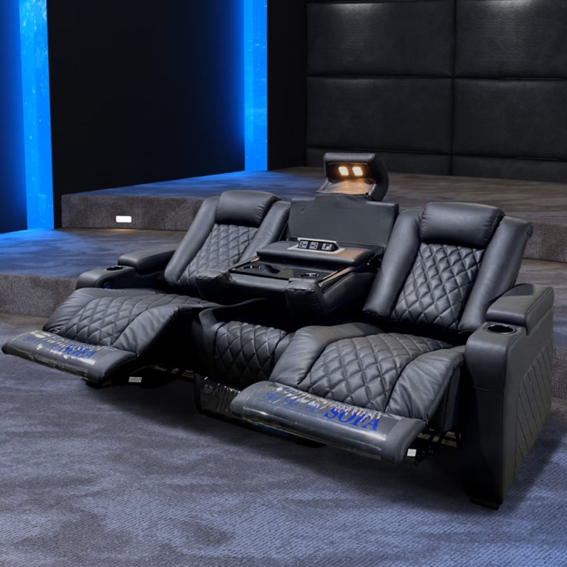 Home Cinema Recliner Chairs - 映画館ソファ ホームシアター リクライニングシート レザー製シアターチェア 映画館ホール VIP映画館シート