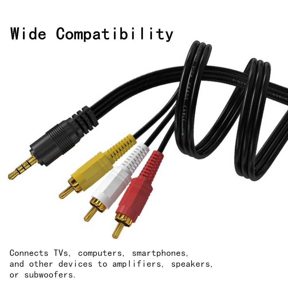 Video Home Cinema - 3.5 ミリメートルに 3 RCA オーディオビデオケーブル金メッキ AV