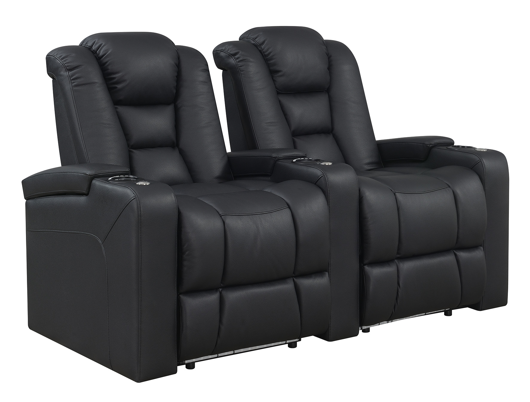 Home Cinema Recliner Chairs - # 高級ホームシアター用本革シネマソファ、ホームムービールーム用電動リクライニングチェア（スマートカップホルダー付き）