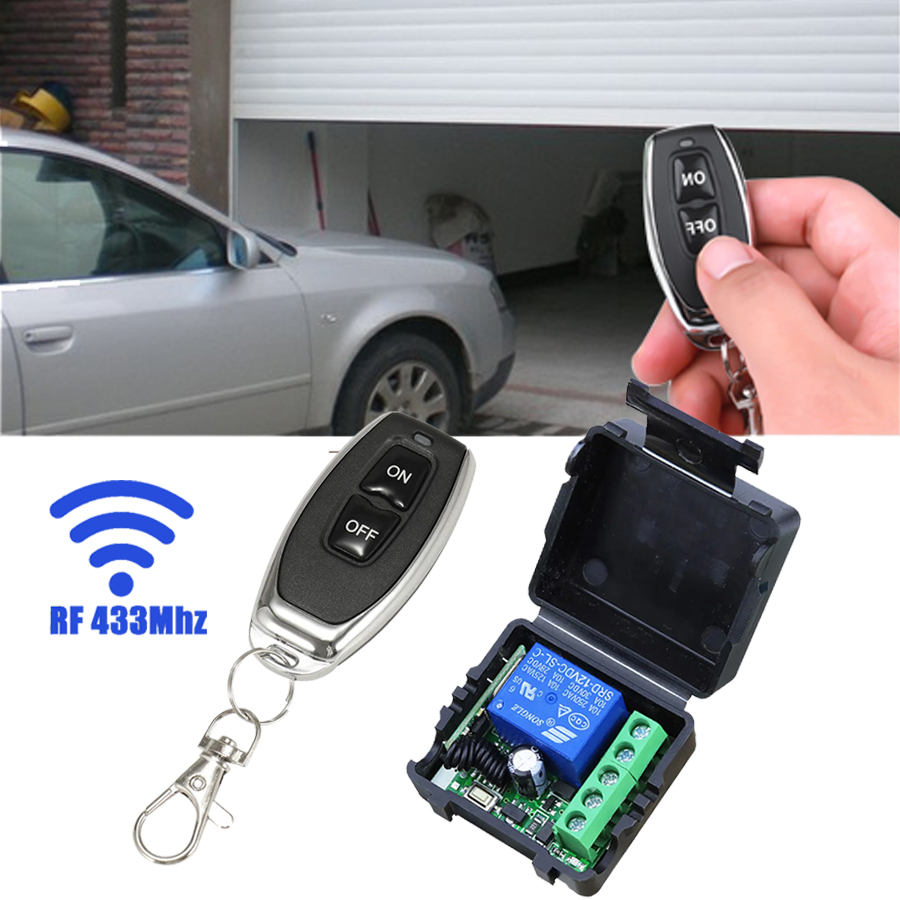 Universal Remote Control - DC12VリモートコントロールスマートスイッチユニバーサルRF433MHzゲートガレージドアLED照明用リクエストコードリレーレシーバーミニモジュール10A