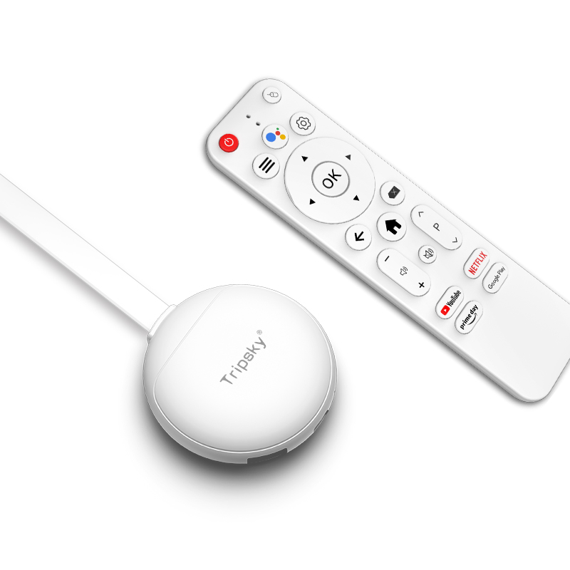 Smart Tv Stick - 2026Tripskyメーカー卸売RK3518 Android 14.0スマートTVスティック8K UHDデュアルバンドWiFi音声制御TVドングル