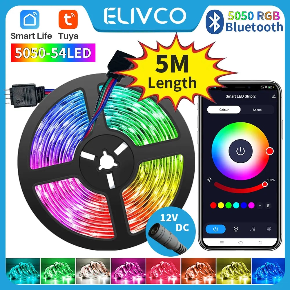 Ambient Light Strip Tv - Tuya smart life ledライトストリップbluetoothコントロールdc12v 5m smd