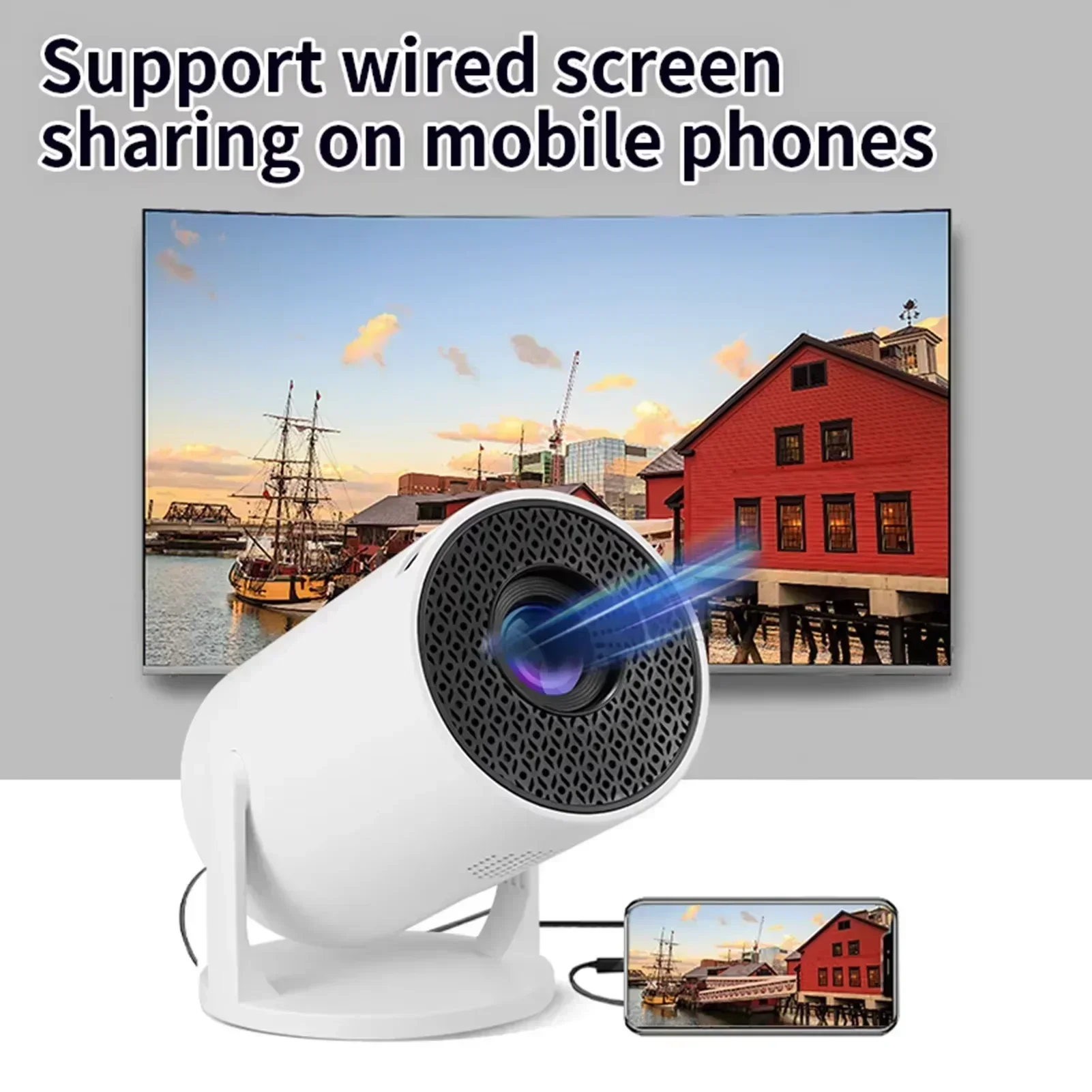 新型スマートプロジェクターミニHY300 8K Androi - Video Home Cinema のレビューと価格
