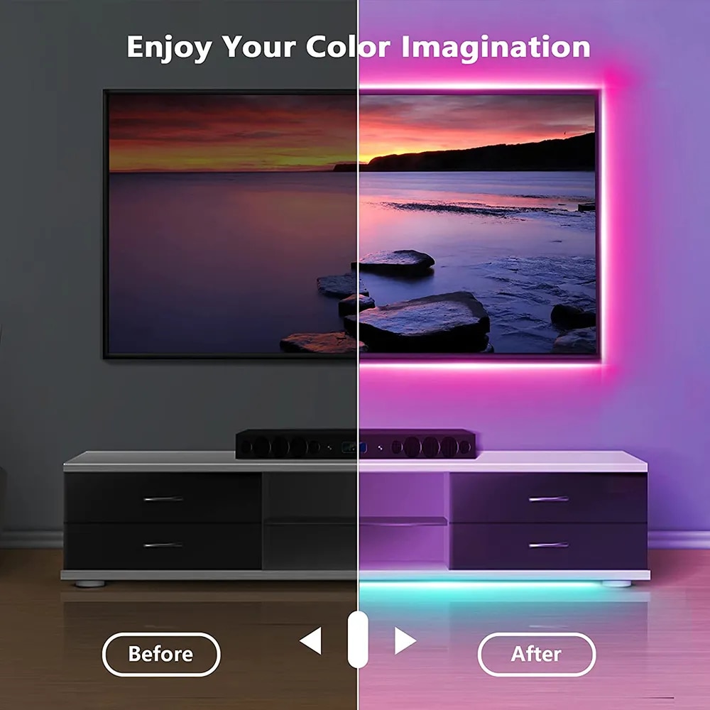 テープ Bluetooth USB LED ストリップライト - Ambient Light Strip Tv のレビューと価格