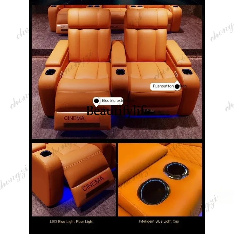 01A 高級本革電動リクライニングシネマチェア（カップホルダ - Home Cinema Recliner Chairs のレビューと価格