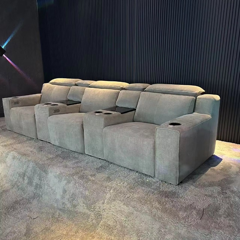 最新の高級映画館ソファ電動リクライニングカウチスマートコンソ - Home Cinema High End のレビューと価格
