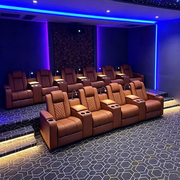 KMJ 3人掛け多機能ダブルダイヤモンドステッチレザーホーム - Home Cinema Recliner Chairs のレビューと価格