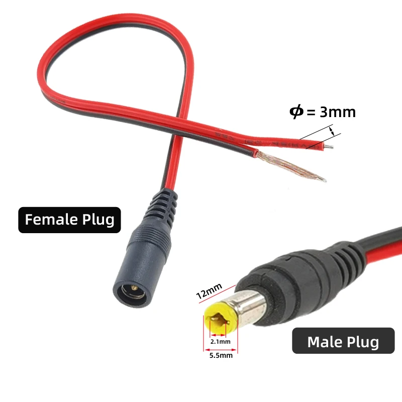 18 AWG 10個入り 5.5x2.1mm オス・メスプラ - Ambient Light Strip Tv のレビューと価格