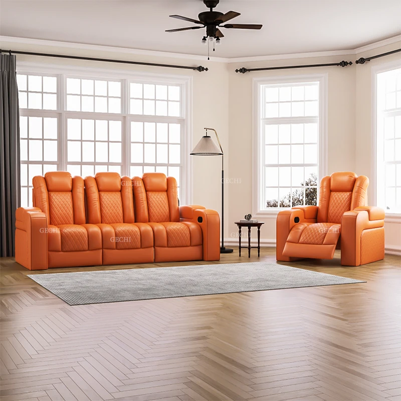 高級シアター家具 ブラックカラー 3人掛け電動シネマソファ  - Home Cinema Recliner Chairs のレビューと価格