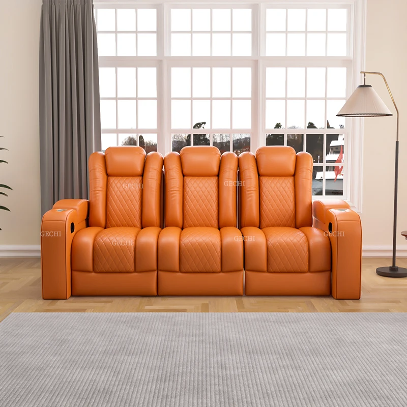 高級シアター家具 ブラックカラー 3人掛け電動シネマソファ  - Home Cinema Recliner Chairs のレビューと価格