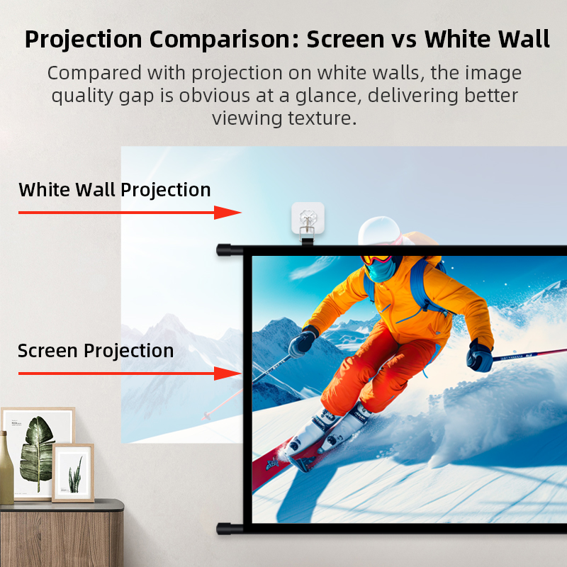 ポータブルプロジェクタースクリーン 16:9 洗える超広視野 - Home Cinema Blanc のレビューと価格