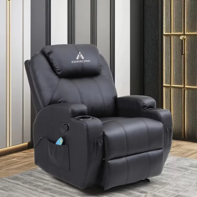 モダンな一人用リクライニングシネマチェア、合成皮革、伸縮式マ - Home Cinema Recliner Chairs のレビューと価格