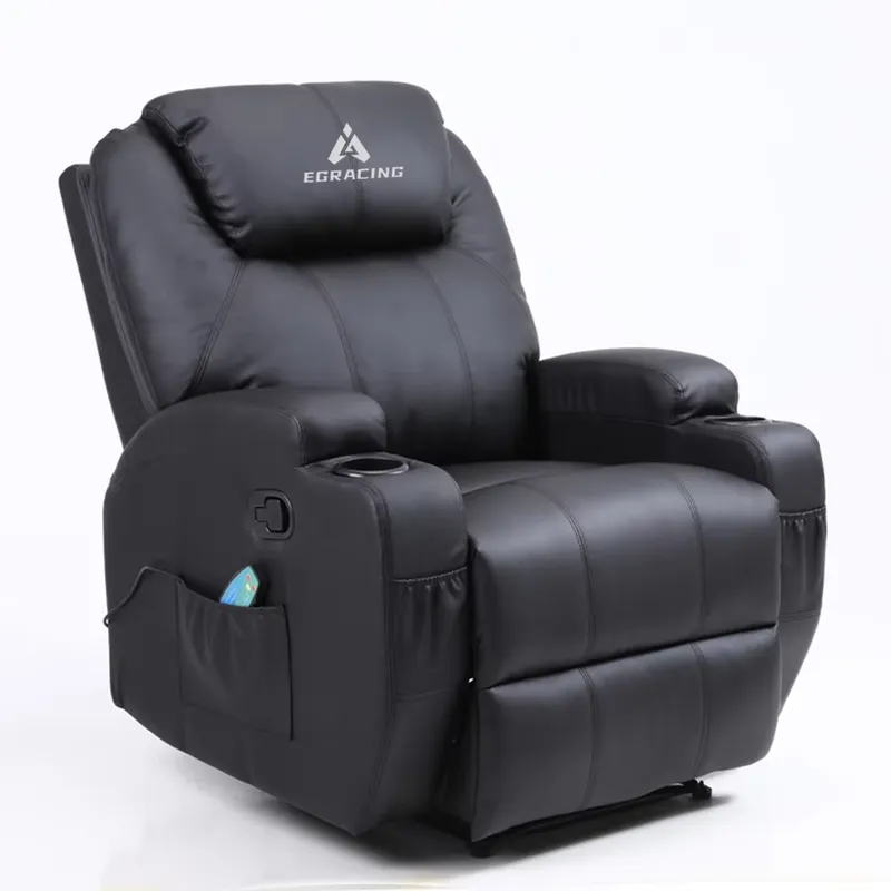 モダンな一人用リクライニングシネマチェア、合成皮革、伸縮式マ - Home Cinema Recliner Chairs のレビューと価格