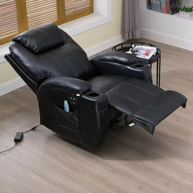 モダンな一人用リクライニングシネマチェア、合成皮革、伸縮式マ - Home Cinema Recliner Chairs のレビューと価格