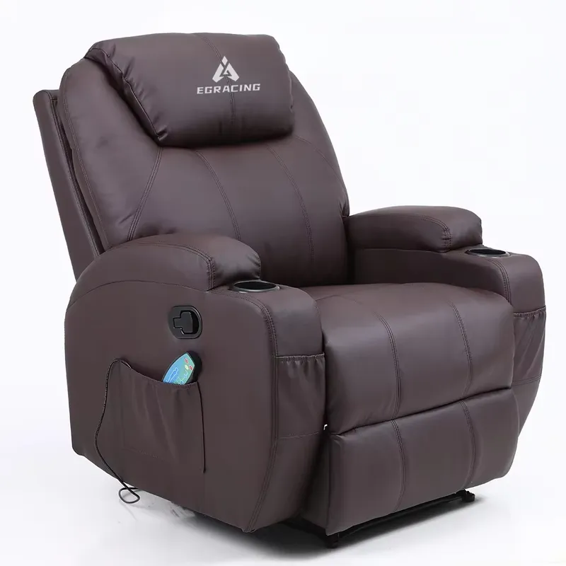 モダンな一人用リクライニングシネマチェア、合成皮革、伸縮式マ - Home Cinema Recliner Chairs のレビューと価格
